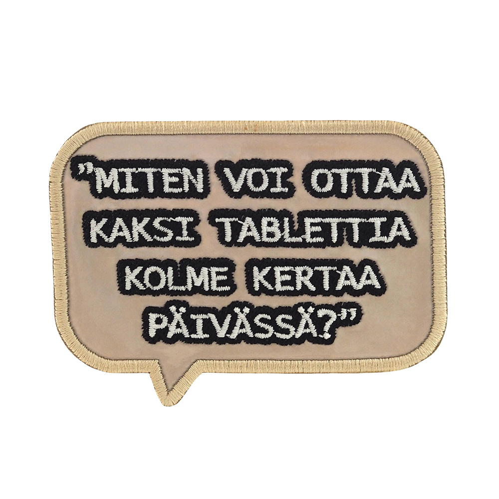 Haalarimerkki - Kaksi tablettia - hologrammi merkki bebai9.com