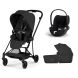 Poussette Trio Mios 4 Comfort + Siège auto Cloud T Plus + Nacelle pliable Matt Black Sepia Black