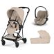 Poussette Trio Mios 4 Comfort + Siège auto Cloud T Plus + Nacelle pliable Matt Black Cozy Beige
