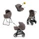 Poussette Trio System Quattro Aptica + Siège auto Darwin Recline + Nacelle Open Up Essence Mokka