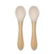 Lot de 2 cuillères en silicone et bambou Beige