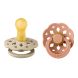 Lot de 2 sucettes en caoutchouc bohême 6-18m Vanilla et Peach