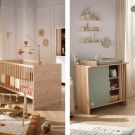 Chambre Duo Tokyo Sauge Lit bébé évolutif 70x140cm + Commode - sauthon