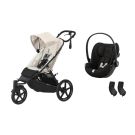 Poussette Duo Avi Spin Seashell + Cloud G3 I-size Magic Black