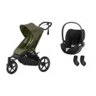 Poussette DUO Avi Spin Moss Green + Siège auto CLOUD T i-Size Sepia Black