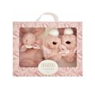 Lapin Doudou Coffret Chaussons Et Doudou 0-6m Rose
