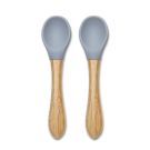 Lot de 2 cuillères en silicone et bambou Gris