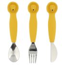Couverts 3 Pieces En Silicone Jaune Trixie Mr. Lion