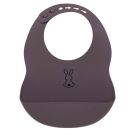 Bavoir en silicone imprimé lapin Gris