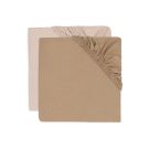 Drap-housse Jersey X2 Basics 40x80cm 50x90cm Wild Rose Biscuit - jollein