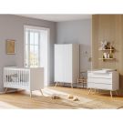 Chambre Trio Vintage Blanc Lit bébé 60x120cm + Commode + Armoire