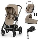 Poussette Trio Talos S Lux + Siège auto Cloud G3 Plus + Nacelle S Lux + Base G3 Set M Almond Beige