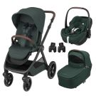 Poussette Trio Oxford + Siège auto Pebble 360 Pro 2 + Nacelle Sense Twillic Green