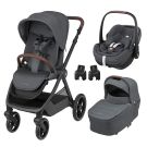 Poussette Trio Oxford + Siège auto Pebble 360 Pro 2 + Nacelle Sense Twillic Graphite - maxi cosi