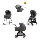 Poussette Trio System Quattro Electa + Siège auto Darwin Recline + Nacelle Open Up Garage Grey