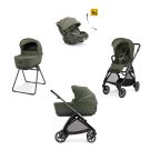 Poussette Trio System Quattro Electa + Siège auto Darwin Recline + Nacelle Open Up Loft Green