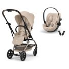 Poussette Duo Eezy S Twist+ 2 + Cloud G3 Confort Almond Beige - cybex