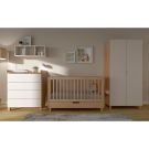 Chambre Trio Simple Chêne Sable Beige Lit bébé évolutif 70x140cm + Commode + Armoire - vox