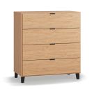 Commode 4 tiroirs Simple Chêne
