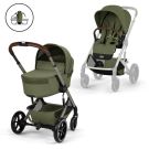 Poussette Duo Balios S Lux 4 + Nacelle pliable Balios Moss Green