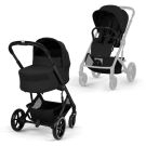 Poussette Duo Balios S Lux 4 + Nacelle Cot S Lux 4 Moon Black - cybex