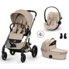 Poussette Trio Balios S Lux 4 + Siège auto Cloud G3 Plus + Nacelle Balios pliable Almond Beige