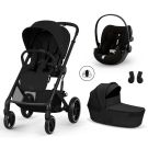 Poussette Trio Balios S Lux 4 + Siège auto Cloud G3 Plus + Nacelle Balios pliable Moon Black - cybex