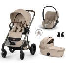 Poussette Trio Balios S Lux 4 + Siège auto Cloud T Plus + Nacelle Balios pliable Almond Beige