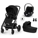 Poussette Trio Balios S Lux 4 + Siège auto Cloud T Plus + Nacelle Balios pliable Moon Black