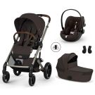 Poussette Trio Balios S Lux 4 + Siège auto Cloud G3 Plus + Nacelle Balios pliable Chocolate Brown