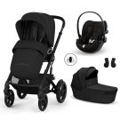 Poussette Trio Talos S Lux 4 + Siège auto Cloud G3 Comfort + Nacelle pliable Talos Moon Black