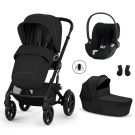Poussette Trio Talos S Lux 4 + Siège auto Cloud T Plus + Nacelle pliable Talos Moon Black - cybex
