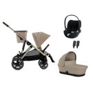 Poussette Trio Gazelle S + Cloud T + Nacelle Almond Beige