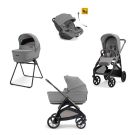 Poussette Trio System Quattro Aptica + Siège auto Darwin Recline + Nacelle Open Up Crystal Grey