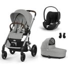 Poussette Trio Balios S Lux + Siège auto Cloud T Comfort + Nacelle Cot S Lux Stone Grey