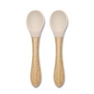Lot de 2 cuillères en silicone et bambou Beige - lorelli