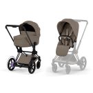 Poussette Duo e-Priam 3 Comfort + Nacelle pliable Matt Black Coconut Brown