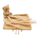 Doudou calin couverture ours Teddy Bouclette 27x27cm - Marron