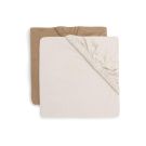 Lot de 2 draps-housses Jersey Basics 60x120cm Hazel/Oatmeal