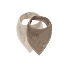 Lot de 2 bavoirs Bandana Basics Sand/Coffee