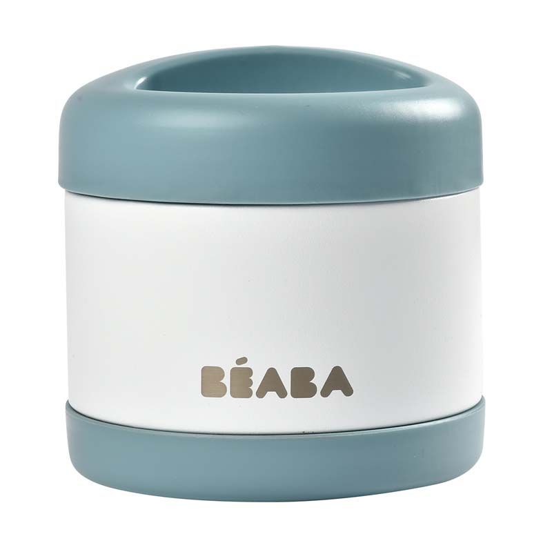 Portion Inox Isotherme 500ml Blue White - beaba