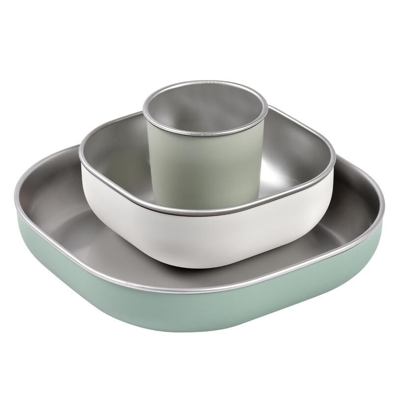 Coffret Repas Inox Sage Green - beaba