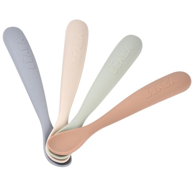 Cuillere Silicone 1er Age X4 Natural - beaba