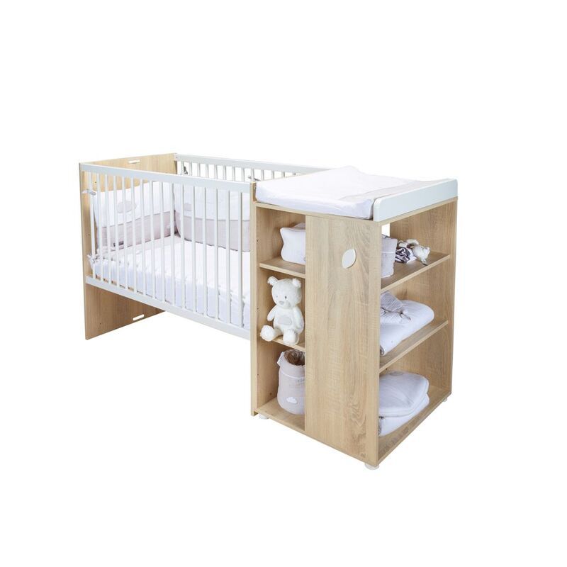 Lit bébé combiné 60x120cm évolutif en 90x190cm Eden - sauthon