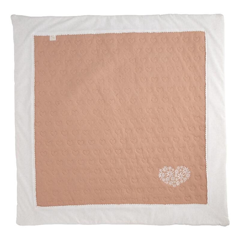 Tapis Deveil Petit Coeur 100x100cm - sauthon baby deco