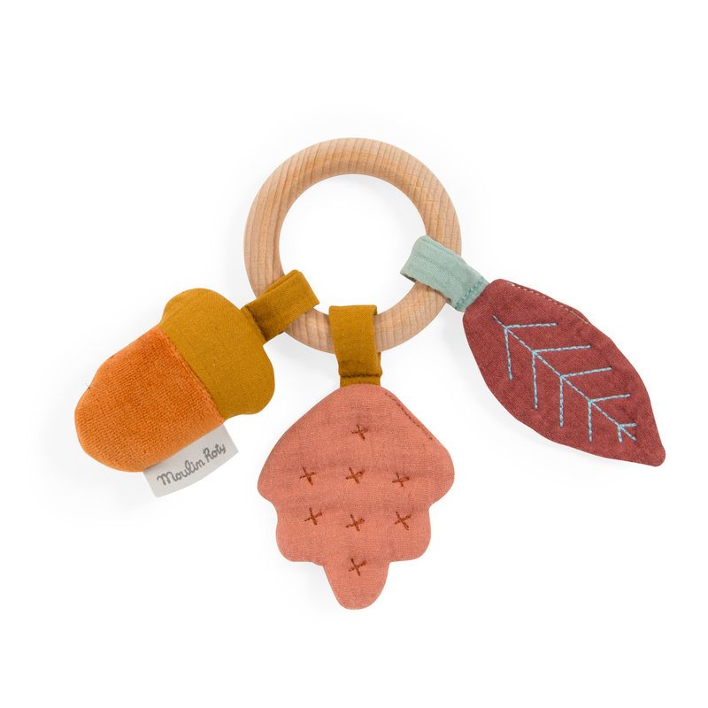 Anneau-hochet Bois Chene Apres La Pluie Multicolore - moulin roty