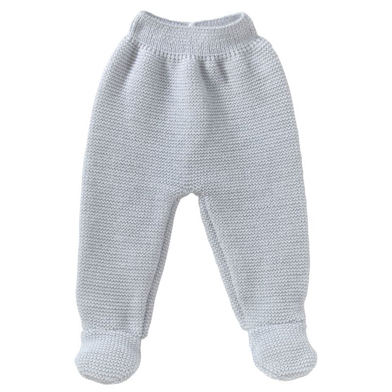Pantalon Avec Pieds Maille Gris Naissance - bebe9 creation