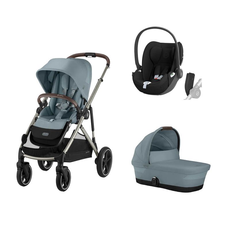 Poussette Trio Gazelle S Tpe Nacelle Stormy Blue Cloud T Sepia Black Cybex - cybex