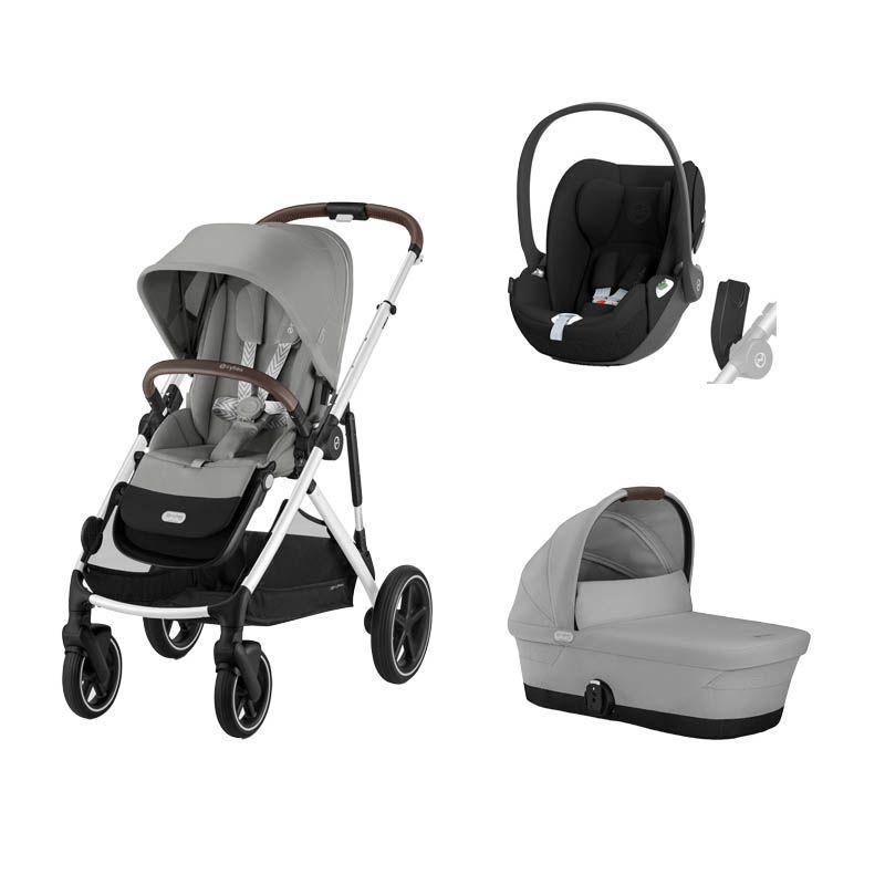 Poussette Trio Gazelle S SLV + Cloud T + Nacelle Stone Grey - cybex