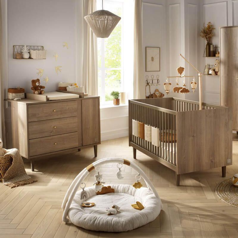 Chambre Duo Mokka Lit bébé évolutif 70x140cm + Commode - sauthon